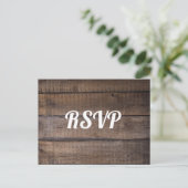 Typographie Rustique Bois Carte postale RSVP (Debout devant)