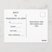 Typographie Rustique Bois Carte postale RSVP (Dos)