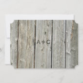 Typographie Rustique Bois Invitations de mariage (Dos)