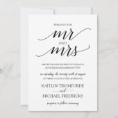 Typographie Rustique Bois Mariage Invitations Noir (Devant)