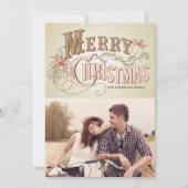 Typographie rustique | Carte photo de vacances (Devant)