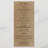 Typographie rustique Programmes de mariage 2 Matro (Dos)