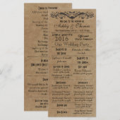 Typographie rustique Programmes de mariage 2 Matro (Devant / Derrière)