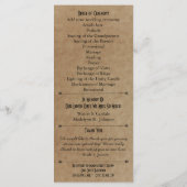 Typographie rustique Programmes de mariage 6 Bride (Dos)