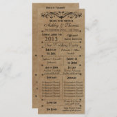 Typographie rustique Programmes de mariage 6 Bride (Devant / Derrière)