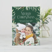 typographie script vert joyaux Noël carte (Debout devant)