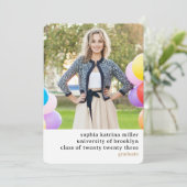 Typographie simple 2 Faire-part d'obtention d'un d (Debout devant)