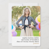 Typographie simple 2 Faire-part d'obtention d'un d (Devant)