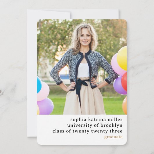 Typographie simple 2 Faire-part d'obtention d'un d (Devant)