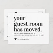 Typographie simple Chambre d'hôte Faire-part de dé (Devant / Derrière)