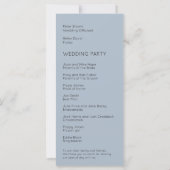 Typographie simple Dusty Blue Wedding Programme (Dos)