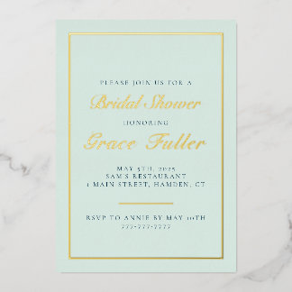 Typographie simple et élégante Foil Invitation