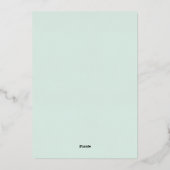 Typographie simple et élégante Foil Invitation (Verso)