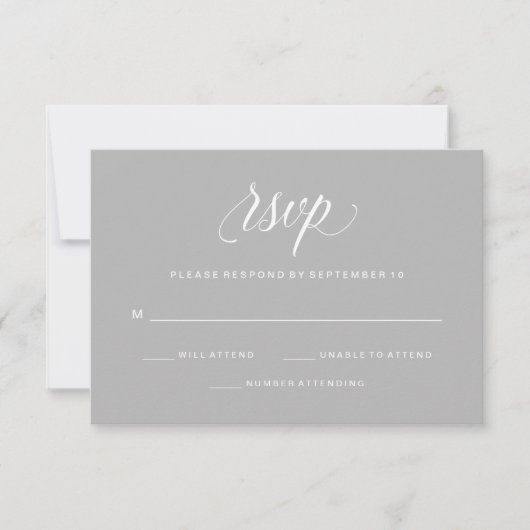 Typographie simple et élégante Gris RSVP (Devant)