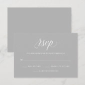 Typographie simple et élégante Gris RSVP (Devant / Derrière)