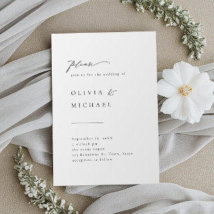 Typographie simple et élégante Invitation Mariage