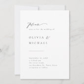 Typographie simple et élégante Invitation Mariage (Devant)