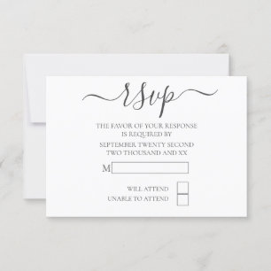 Typographie simple et élégante Mariage RSVP