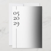 Typographie simple Faire-part de mariage noir et b (Dos)