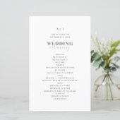 Typographie simple moderne. Programme de mariage é (Debout devant)