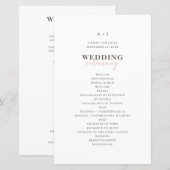Typographie simple moderne. Programme de mariage é (Devant / Derrière)