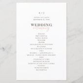 Typographie simple moderne. Programme de mariage é (Devant)