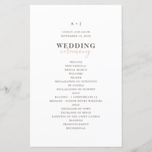 Typographie simple moderne. Programme de mariage é