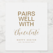 Typographie simple Pâques Étiquette de vin personn (Étiquettes simples)