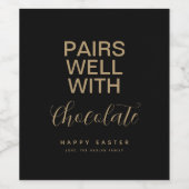 Typographie simple Pâques Étiquette de vin personn (Étiquettes simples)