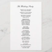 Typographie simple Programme de Mariage clair simp (Dos)