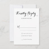 Typographie simple Répondre gentiment Mariage RSVP (Devant)