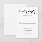 Typographie simple Répondre gentiment Mariage RSVP (Devant / Derrière)