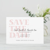 Typographie simple rose plat Enregistrer la carte (Debout devant)