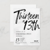 Typographie Sweet 13 invitations anniversaire (Devant / Derrière)