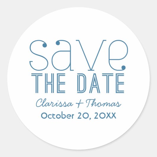 Typographie tendance Enregistrer les stickers Date (Devant)