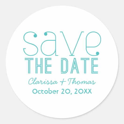 Typographie tendance Enregistrer les stickers Date (Devant)