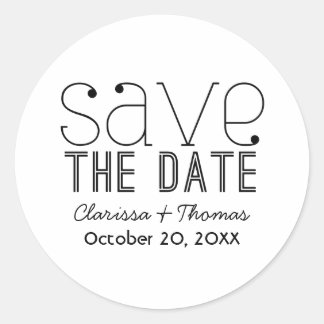 Typographie tendance Enregistrer Stickers Date, No