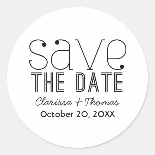 Typographie tendance Enregistrer Stickers Date, No (Devant)