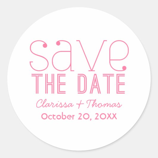 Typographie tendance Enregistrer Stickers Date, ro (Devant)
