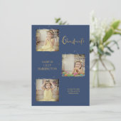 Typographie Trois Photos Pré K Grad Faire-part (Debout devant)