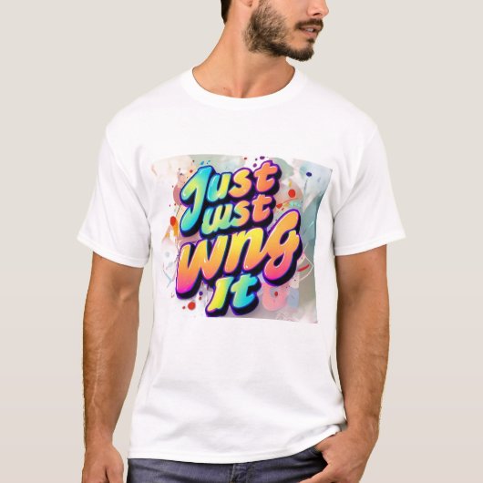 "Typographie Tshirt Fun : Juste Aile" (Devant)
