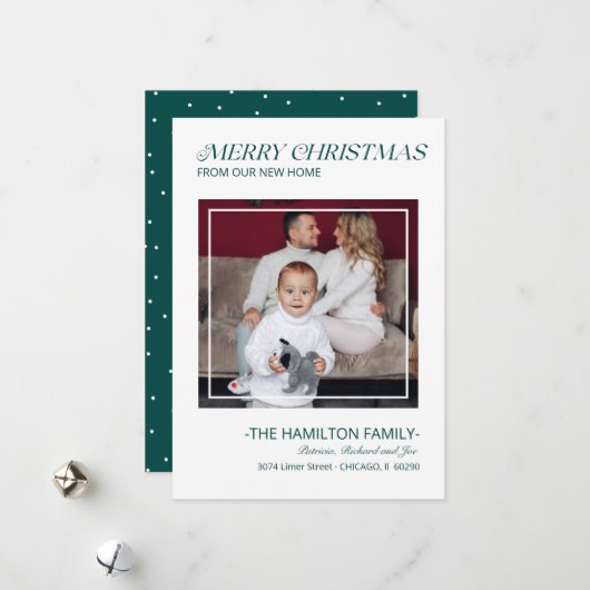 Typographie Vacances Déménagement Faire-part Photo (Devant/Arrière en situation)