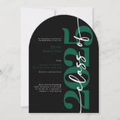 Typographie verte moderne Arch Grad Faire-part (Devant)