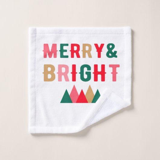 Typographie verte rouge et Brown en gras (Gant de toilette)