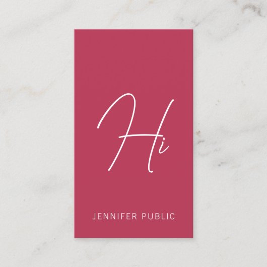 Typographie verticale moderne Carte de visite (Devant)