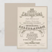 typographie vintage conception vieillie invitation (Devant / Derrière)