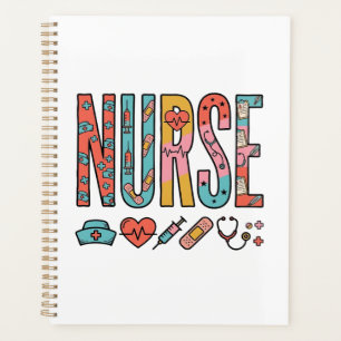 Typographie vintage d'infirmière icône médicale de