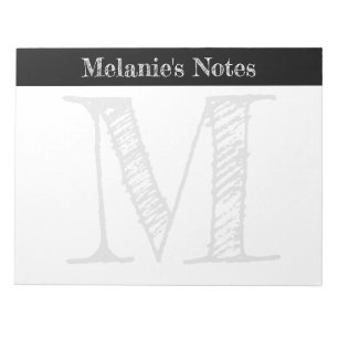 Typographie Vintage grand bloc-notes monographique