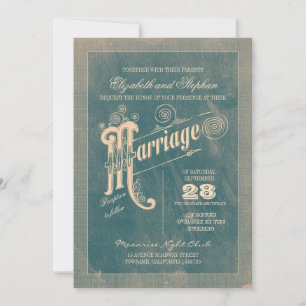 Typographie vintage invitations de mariage stylisé
