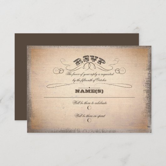 typographie vintage RSVP (Devant / Derrière)